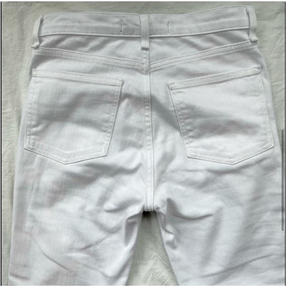 $250 VERONICA BEARD “Carly” White-Denim Raw-Edge Cropped Ankle Jeans, Size 26 - Picture 4 of 5